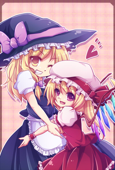 kirisame marisa and flandre scarlet (touhou) drawn by kurosu_rino