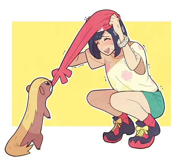 selene and yungoos (pokemon and 1 more) drawn by jaho