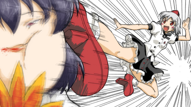 shameimaru aya and inubashiri momiji (touhou) drawn by mukai