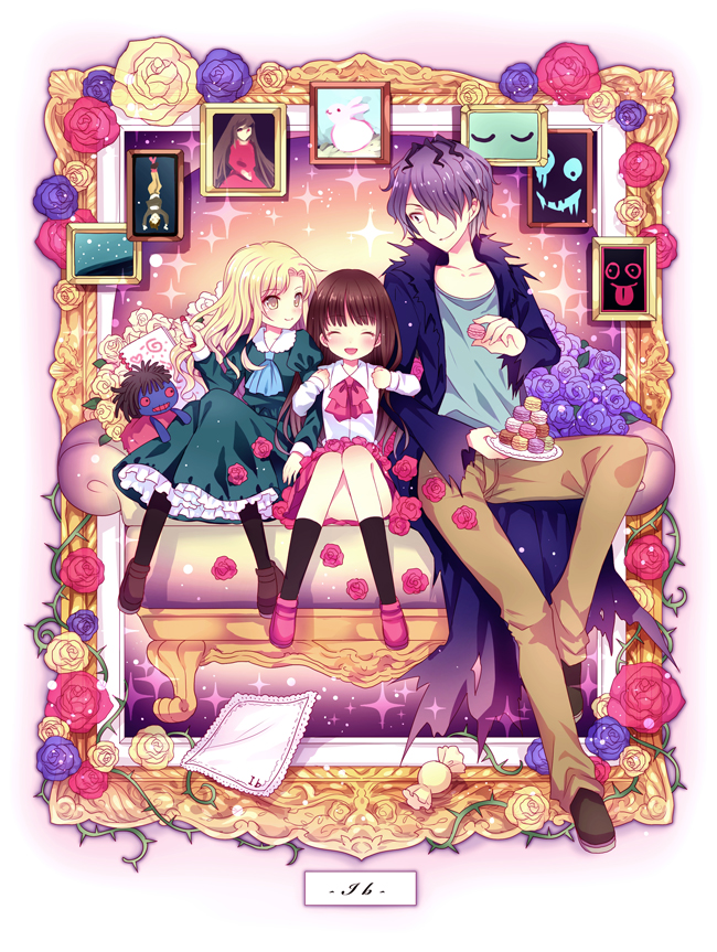 ib, mary, and garry (ib) drawn by wasabi_(sekai)