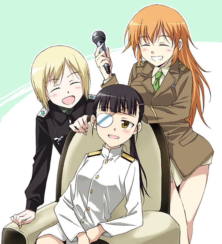 erica hartmann, charlotte e. yeager, and sakamoto mio (world witches series and 1 more) drawn by agahari
