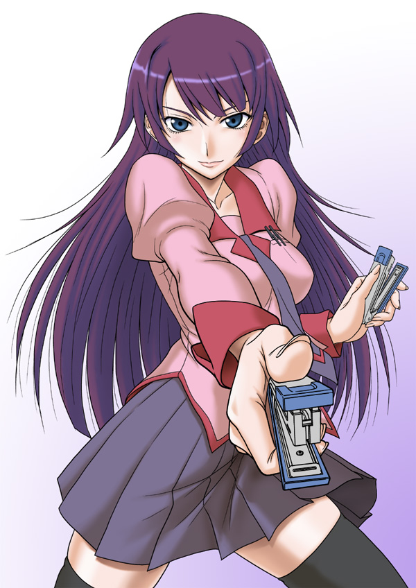 senjougahara hitagi (monogatari and 1 more) drawn by misnon_the_great