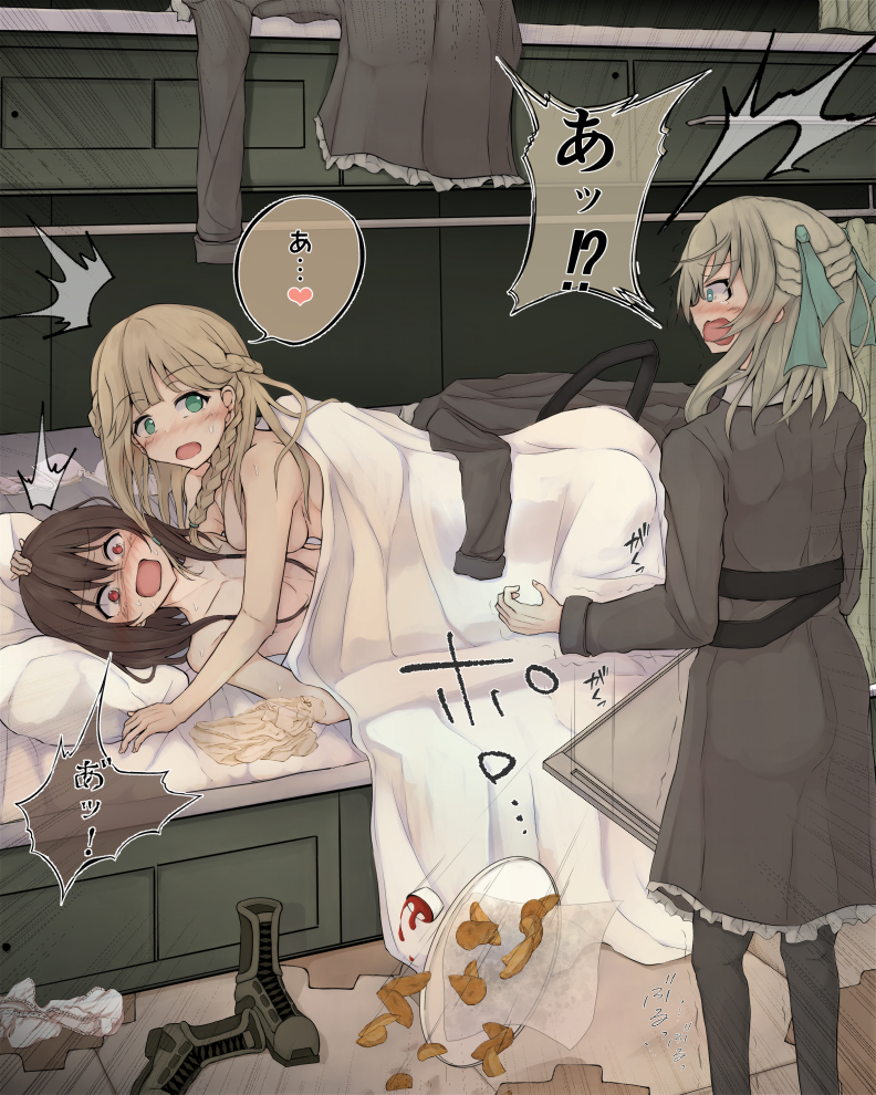 snezhinka, zvyozdochka, and anita (sentinel girls) drawn by tarunoakuma