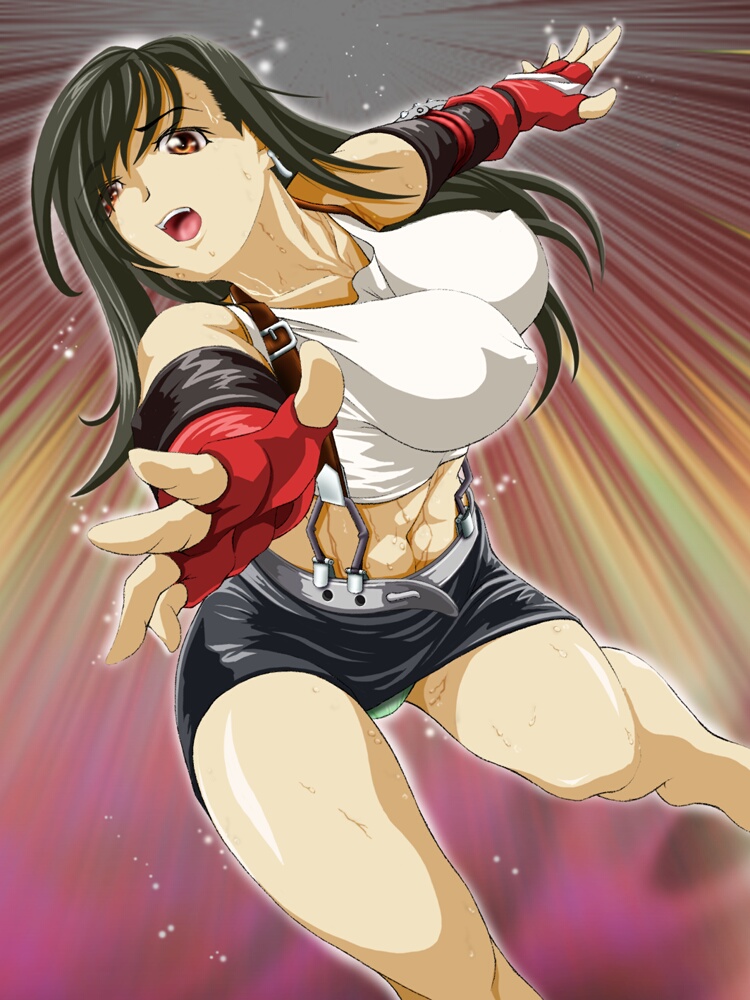 tifa lockhart (final fantasy and 1 more) drawn by mafuri_marimo