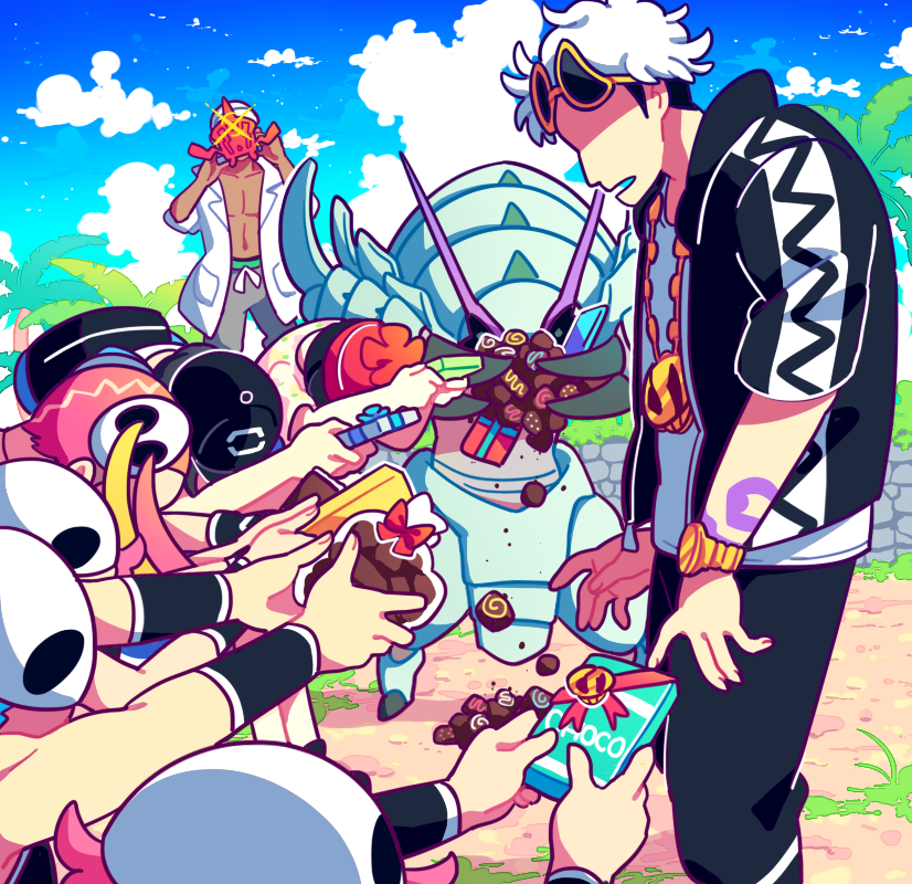 selene, rotom, elio, guzma, rotom dex, and 4 more (pokemon and 1 more) drawn by chueog