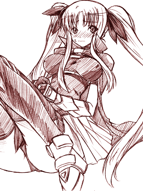 fate testarossa (lyrical nanoha and 3 more) drawn by chikuwa_(tikuwa)