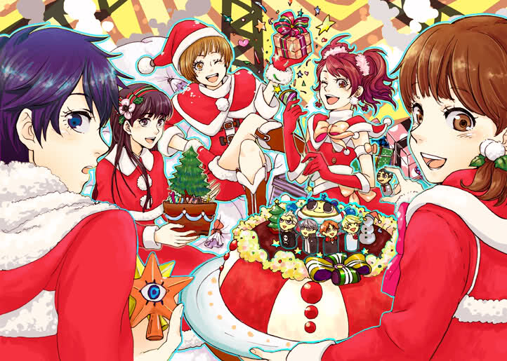 narukami yu, shirogane naoto, satonaka chie, kujikawa rise, amagi yukiko, and 5 more (persona and 1 more) drawn by mero_pdm