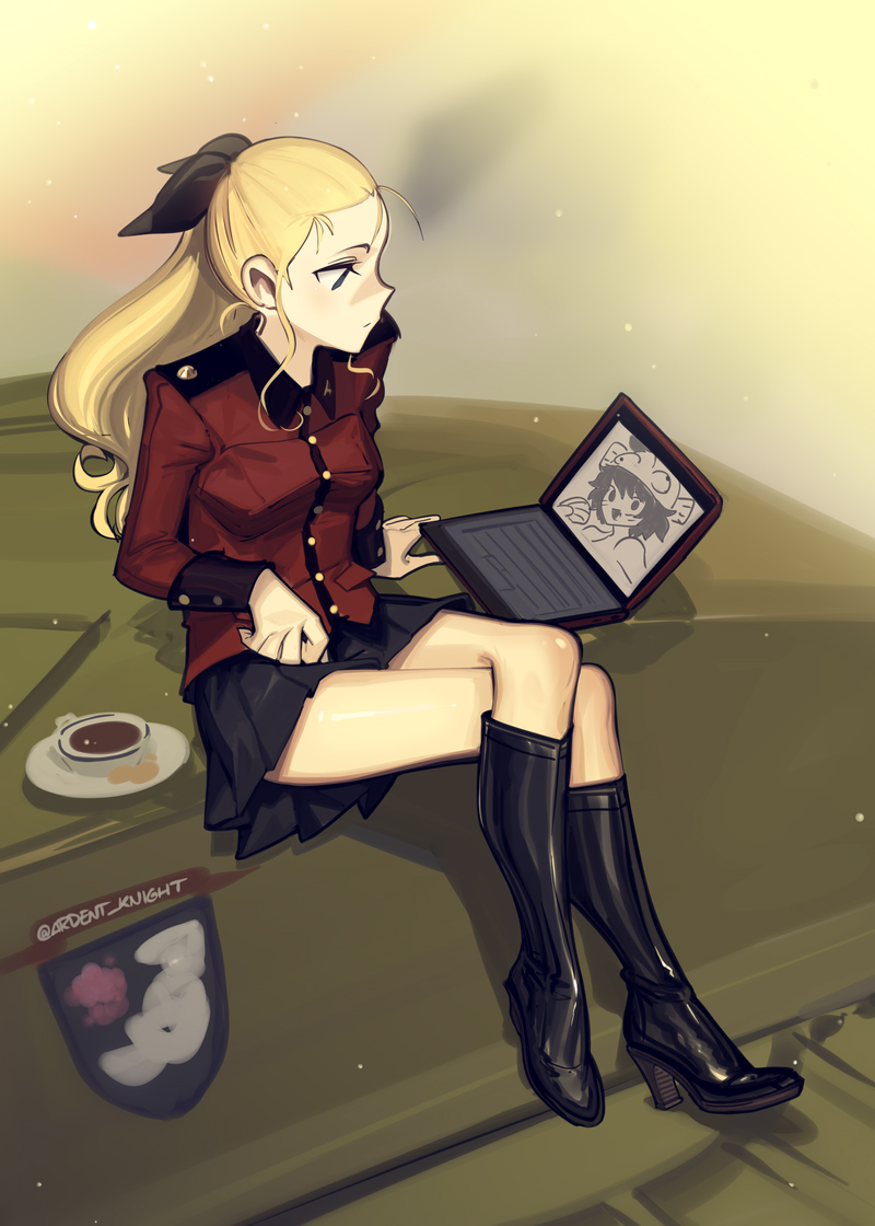 akiyama yukari and assam (girls und panzer) drawn by boa_(brianoa)