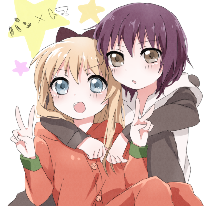 toshinou kyouko and funami yui (yuruyuri) drawn by prussian_blue