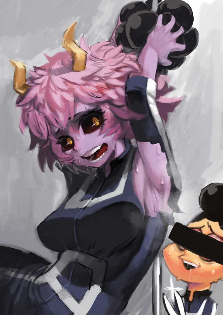ashido mina and mineta minoru (boku no hero academia) drawn by tianzhong_zhongtian