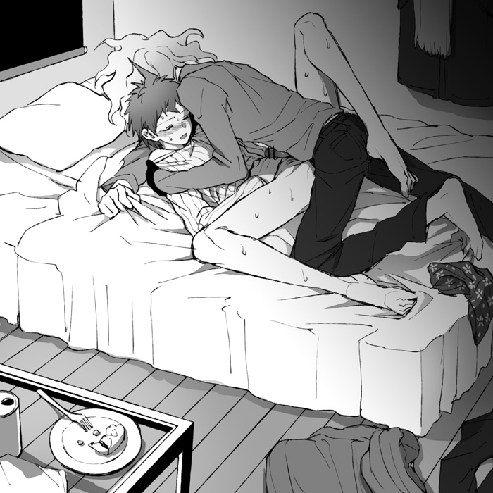 komaeda nagito and hinata hajime (danganronpa and 1 more) drawn by zakki