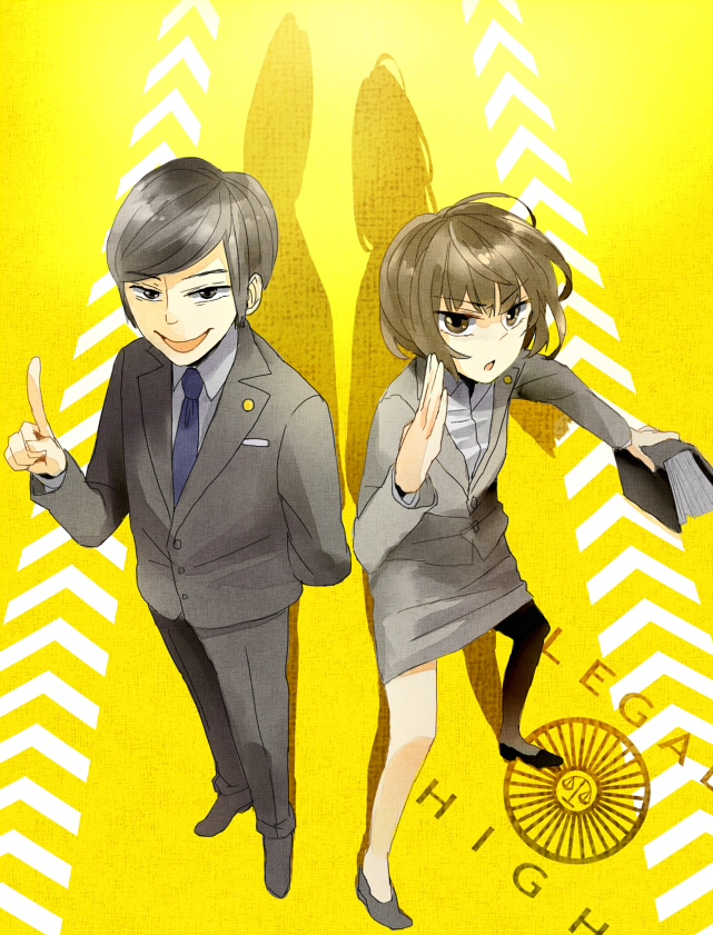 komikado kensuke and mayuzumi machiko (legal high) drawn by peparoni