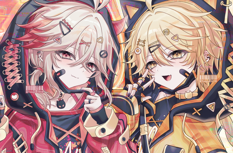 aether and kaedehara kazuha (genshin impact) drawn by touyu_1210