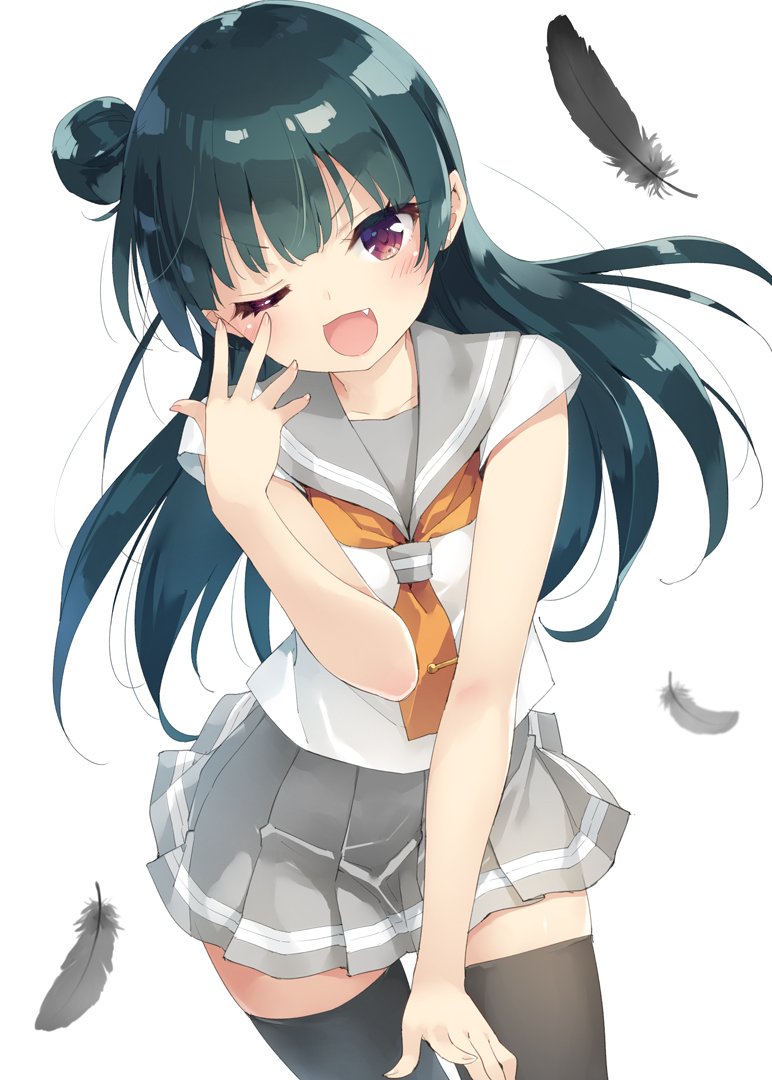 tsushima yoshiko (love live! and 1 more) drawn by kani_biimu