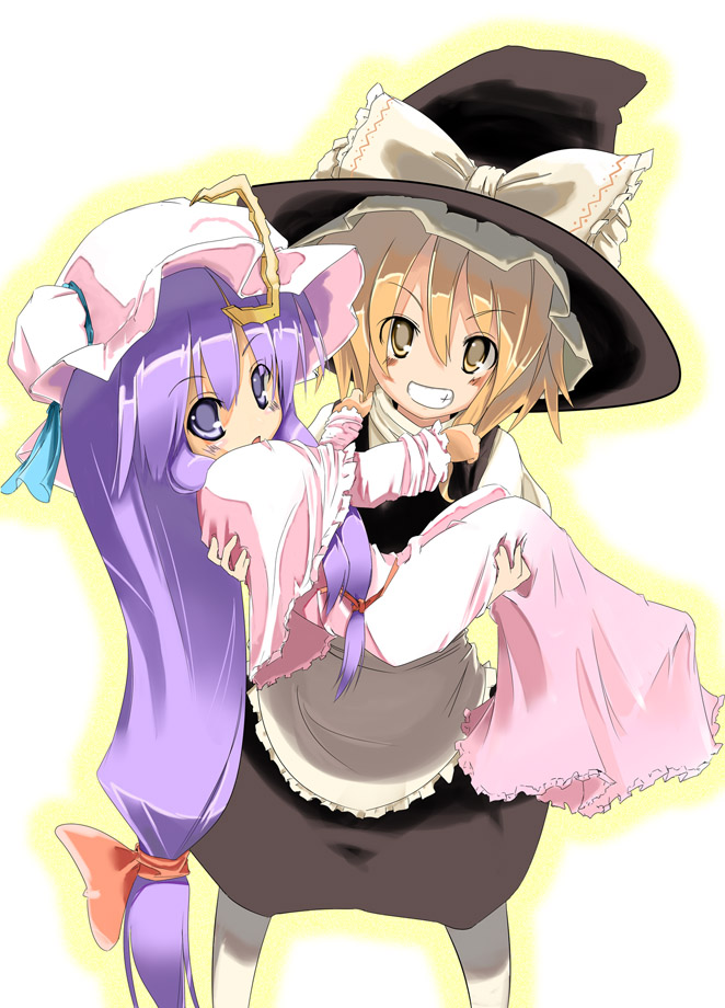 kirisame marisa and patchouli knowledge (touhou) drawn by maiku