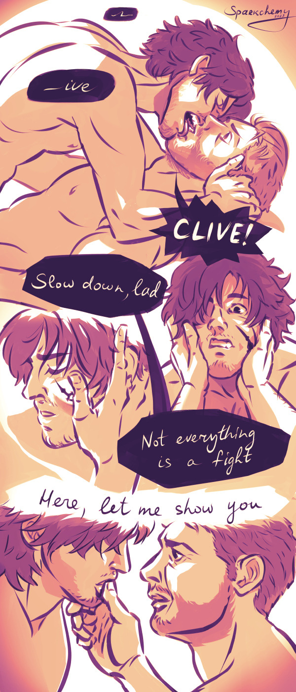 clive rosfield, cidolfus telamon, and firestorm (final fantasy and 1 more) drawn by sparkchemy