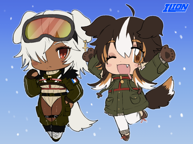 yvette and mabel (ilion sled dog sanctuary) drawn by lapithai
