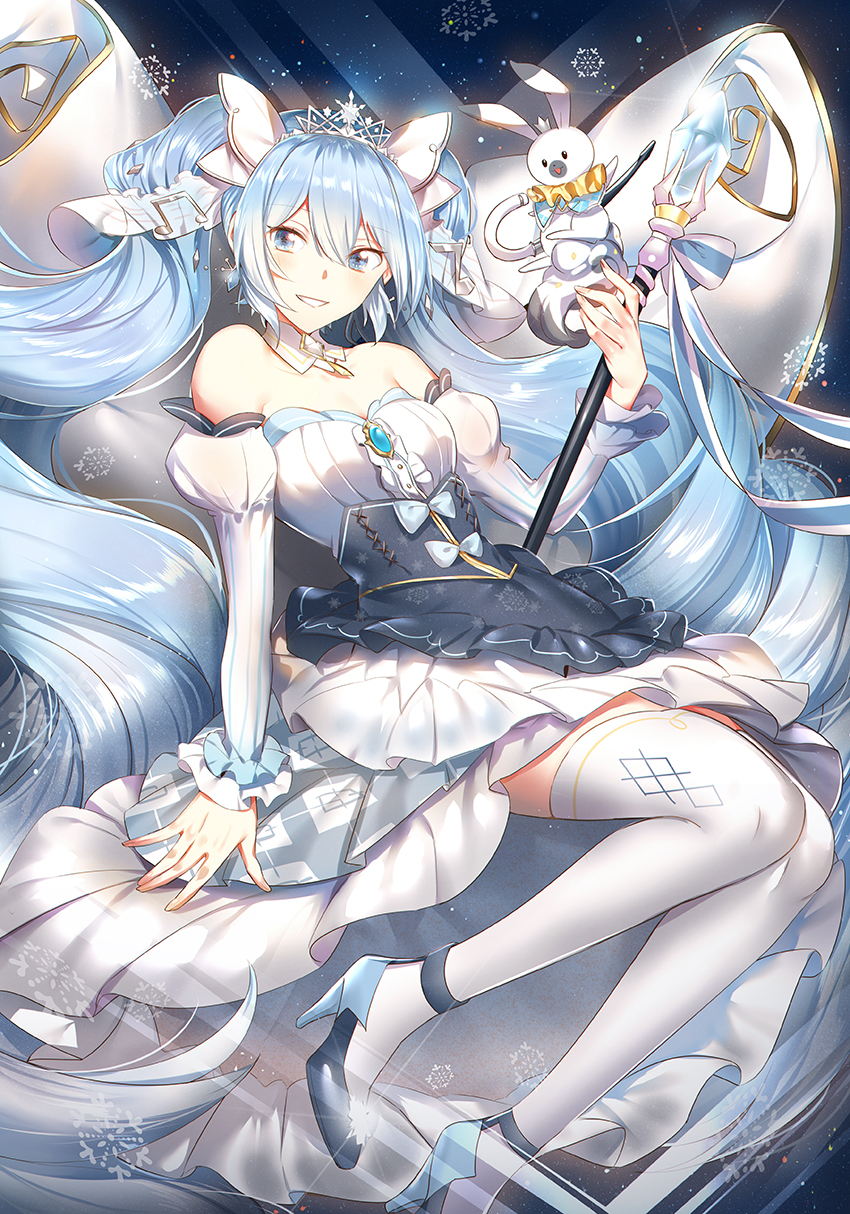hatsune miku, yuki miku, and rabbit yukine (vocaloid) drawn by phino