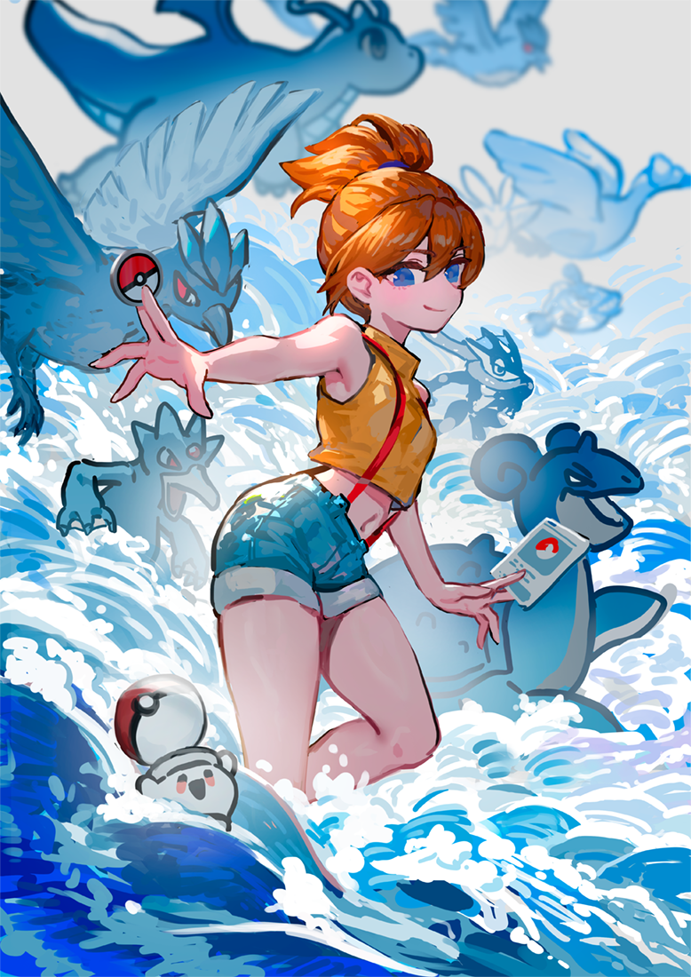 misty, dragonite, lapras, greninja, articuno, and 3 more (pokemon) drawn by canking