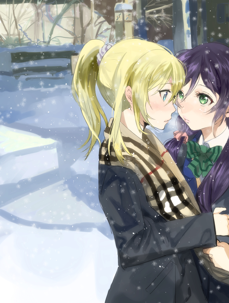 tojo nozomi and ayase eli (love live! and 1 more) drawn by mochako_(motyako)