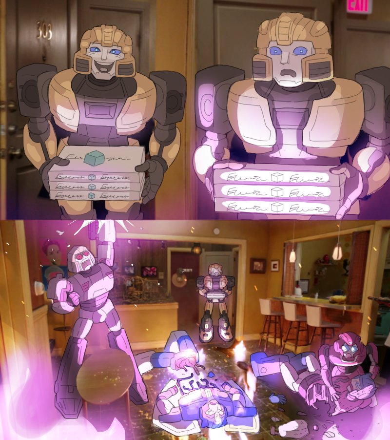 optimus prime, megatron, bumblebee, elita one, and sentinel prime (transformers and 2 more) drawn by cuptoast