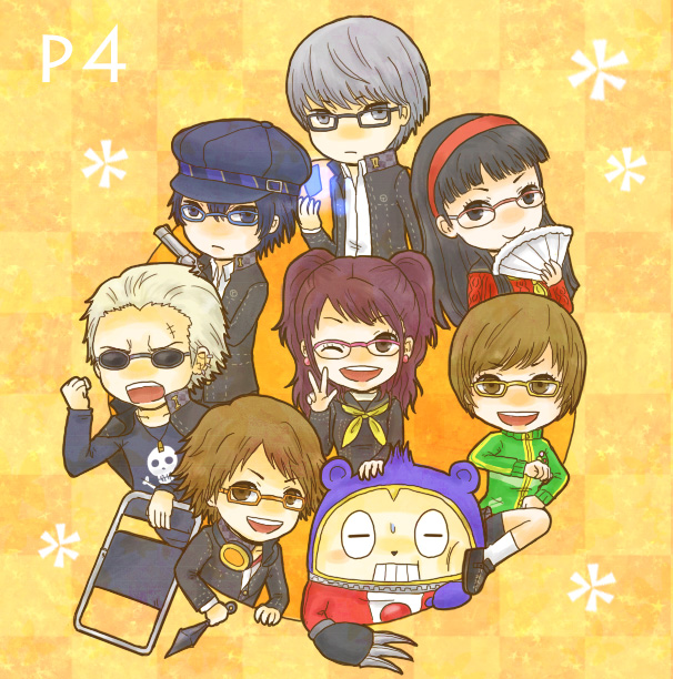 narukami yu, shirogane naoto, satonaka chie, kujikawa rise, amagi yukiko, and 3 more (persona and 1 more) drawn by china75