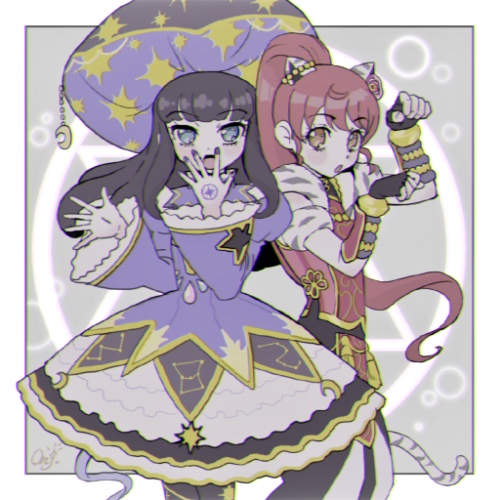 kurosu aroma and shiratama mikan (pretty series and 1 more) drawn by mdr_onj1807