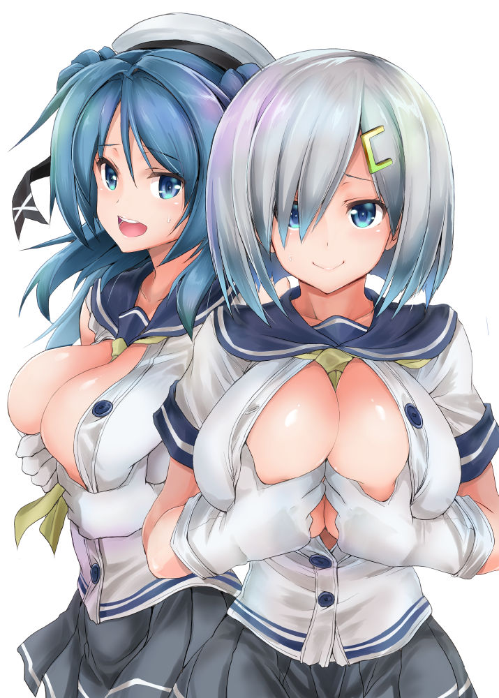 hamakaze and urakaze (kantai collection) drawn by asahi_(fullmetal_madness)