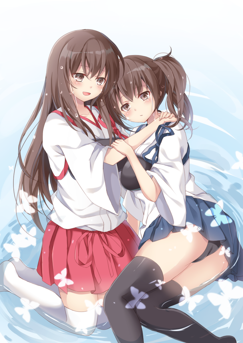 kaga and akagi (kantai collection) drawn by sugisaki_yuu