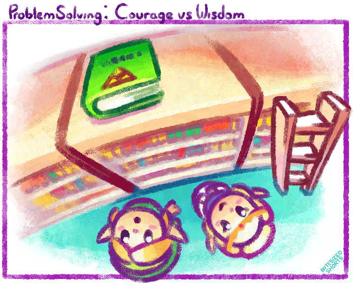 link and princess zelda (the legend of zelda and 1 more) drawn by bytesizedshorts