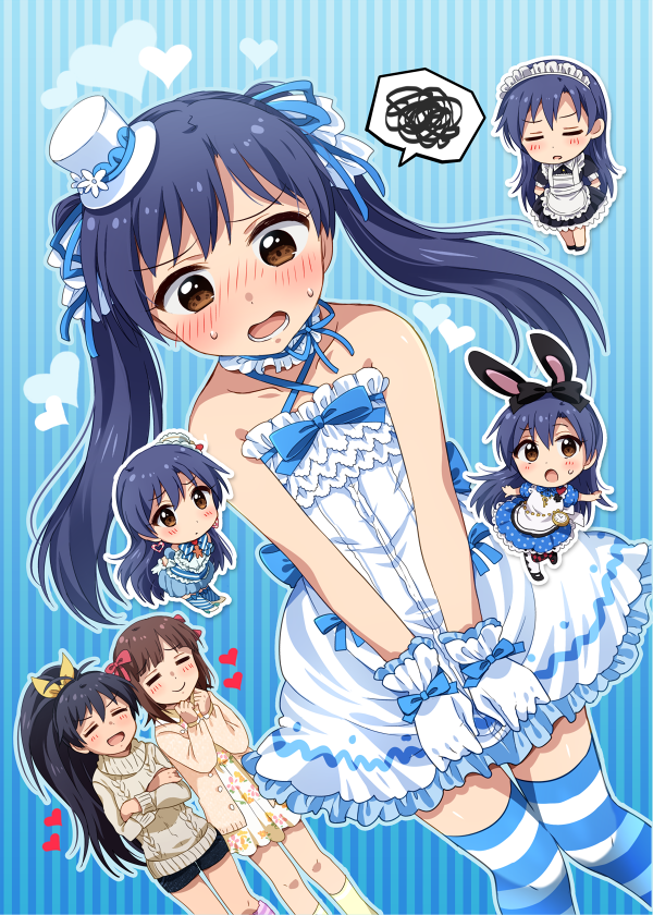 kisaragi chihaya, amami haruka, ganaha hibiki, and march hare (idolmaster and 1 more) drawn by hiiringu