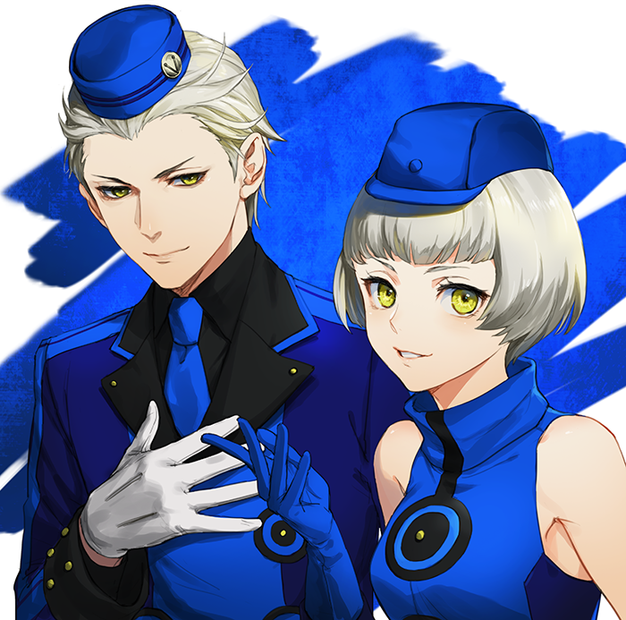 elizabeth and theodore (persona and 2 more) drawn by isa_(peien516)