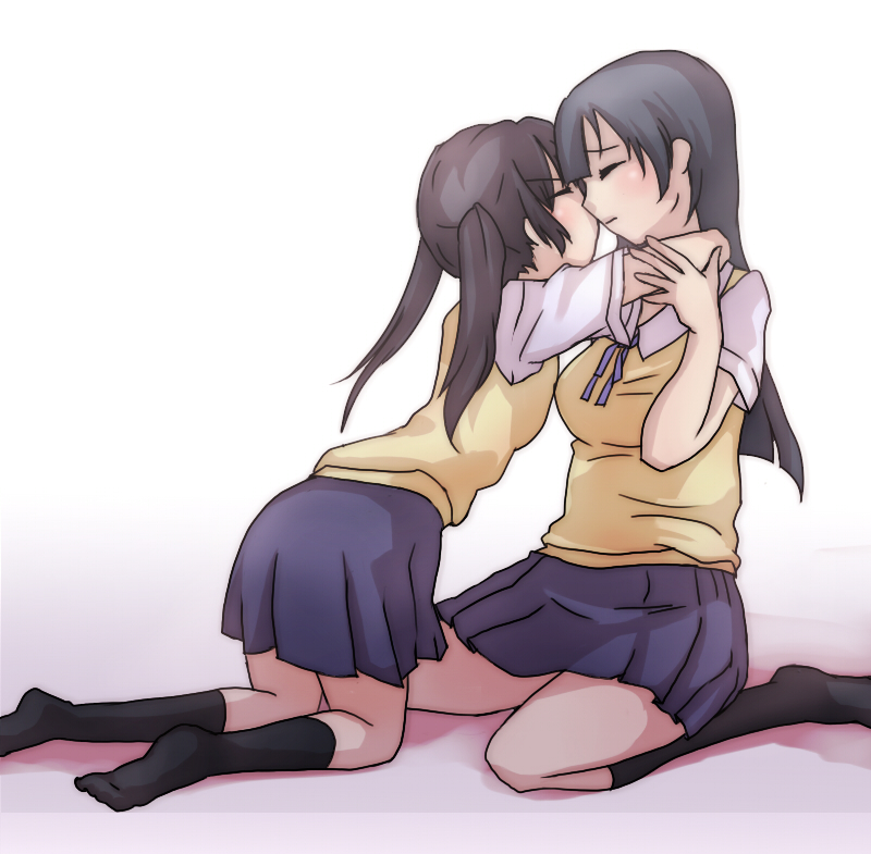 akiyama mio and nakano azusa (k-on!) drawn by chikuwa_coffee_(milk_soda)