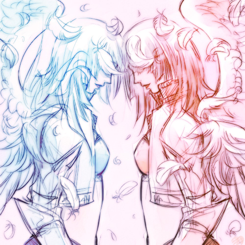 hannah and hinnah (the last remnant) drawn by hataka_nohito