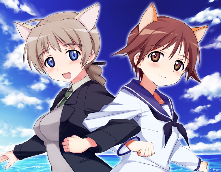 miyafuji yoshika and lynette bishop (world witches series and 1 more) drawn by shinashi_(elside)