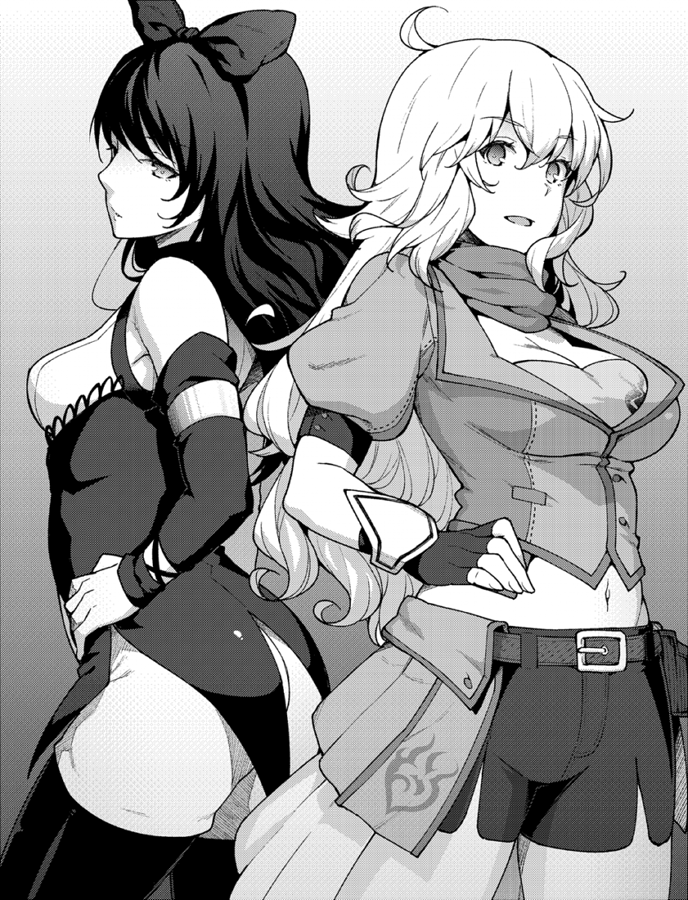 yang xiao long and blake belladonna (rwby) drawn by hiroya_juuren