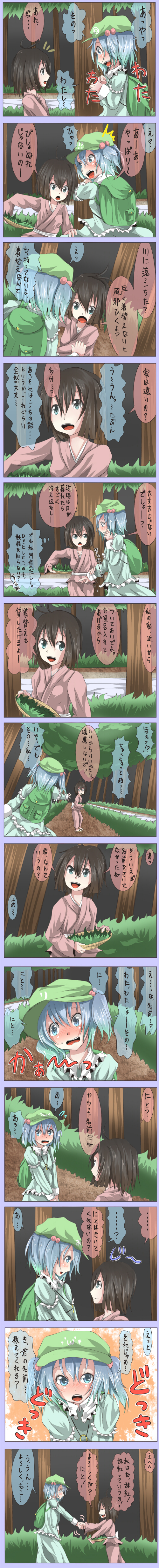 fujiwara no mokou and kawashiro nitori (touhou) drawn by shuga_(soranote)