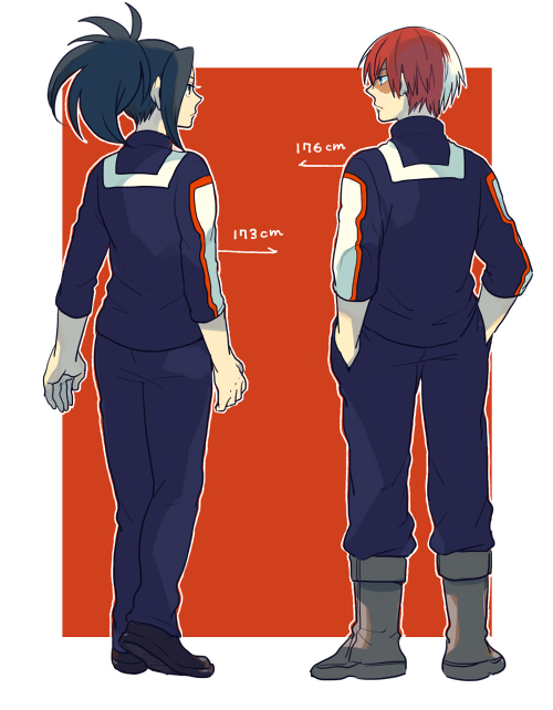 todoroki shoto and yaoyorozu momo (boku no hero academia) drawn by emu_(losspass)