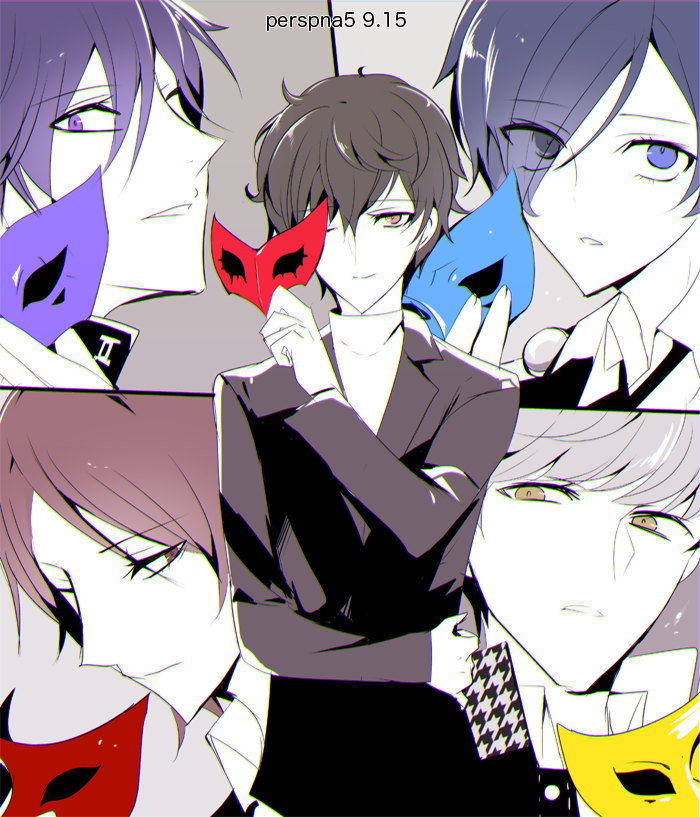 yuuki makoto, narukami yu, amamiya ren, suou tatsuya, and toudou naoya (persona and 6 more) drawn by nekoneko765