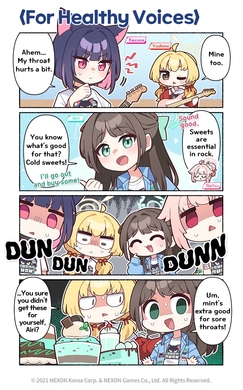kazusa, natsu, airi, and yoshimi (blue archive) drawn by donmin_h