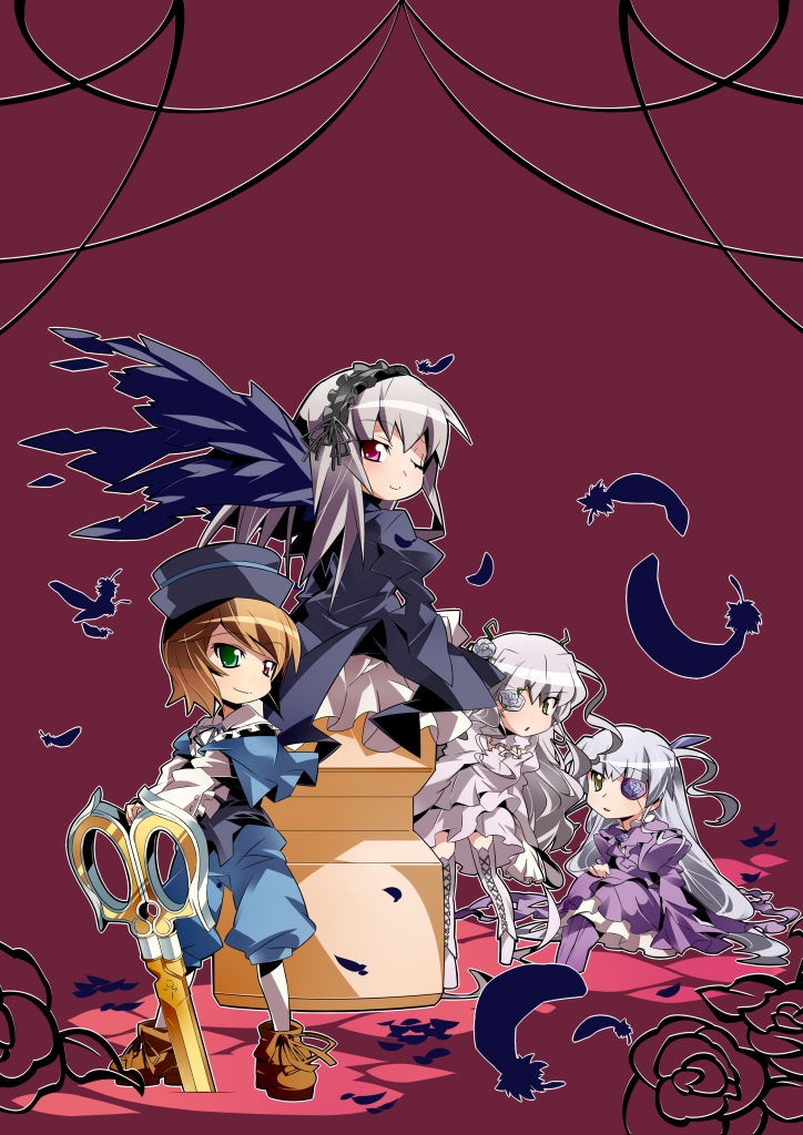 suigintou, souseiseki, kirakishou, and barasuishou (rozen maiden) drawn by nyuusankin