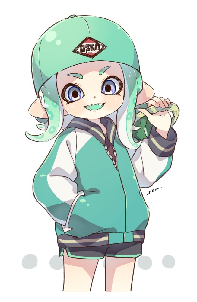 octoling player character and octoling girl (splatoon and 1 more) drawn by sen_squid