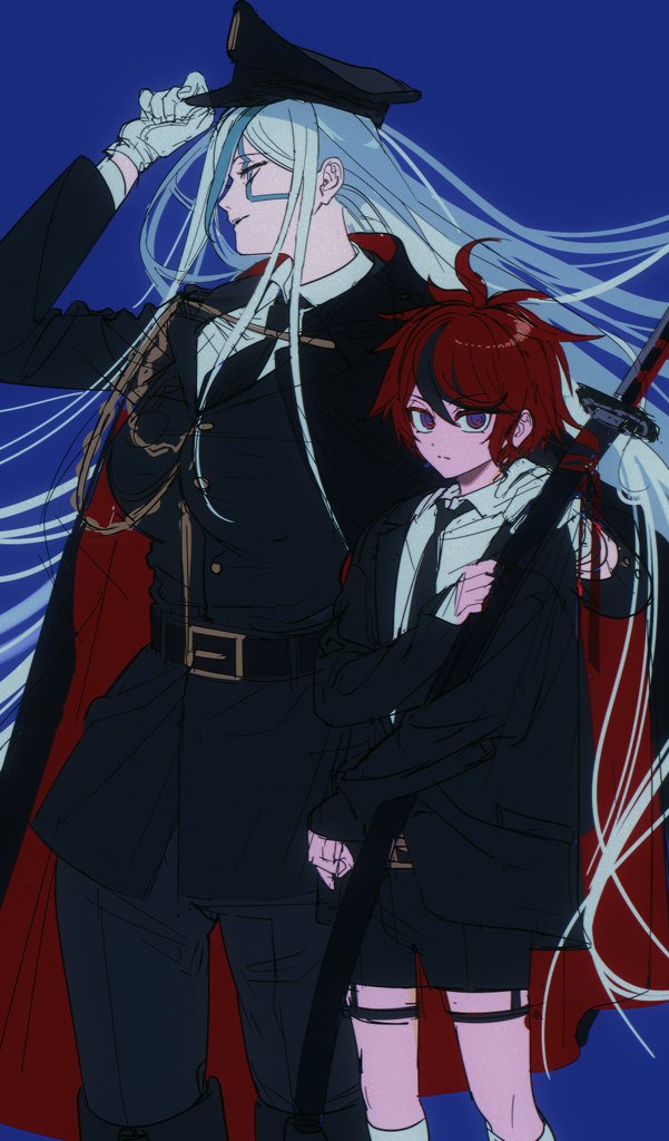 sumino takumi and v'ehxness (the hundred line -last defense academy-) drawn by pabitelsafe3