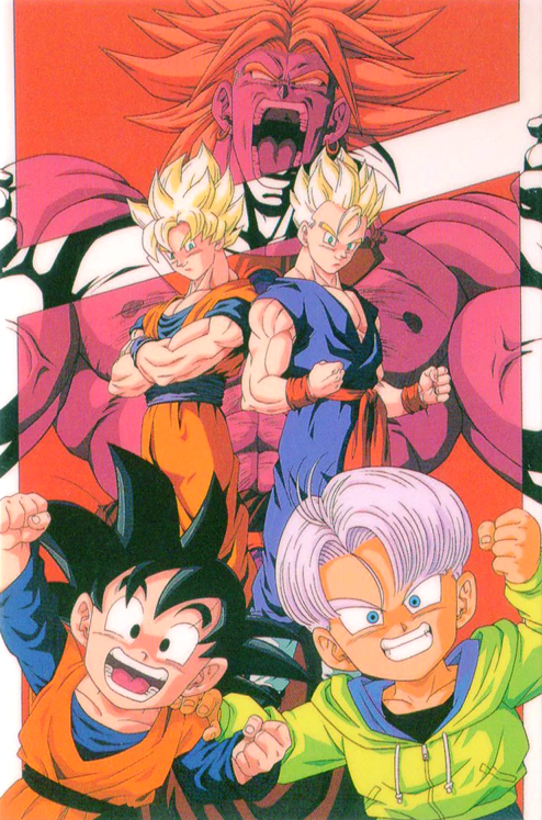 son goku, son gohan, trunks, son goten, and broly (dragon ball and 1 more)