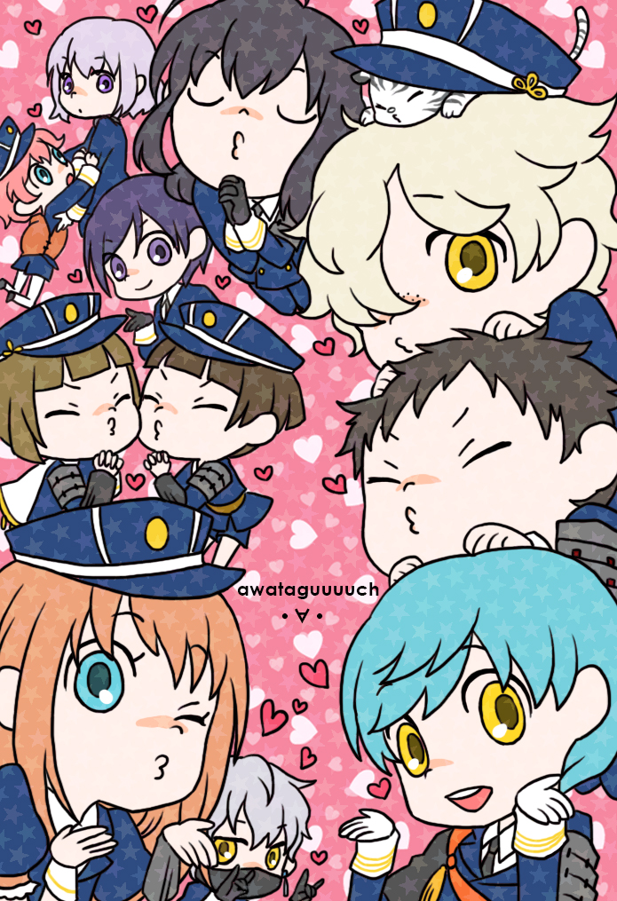 namazuo toushirou, honebami toushirou, midare toushirou, yagen toushirou, ichigo hitofuri, and 7 more (touken ranbu and 1 more) drawn by maguro_(p-erc)