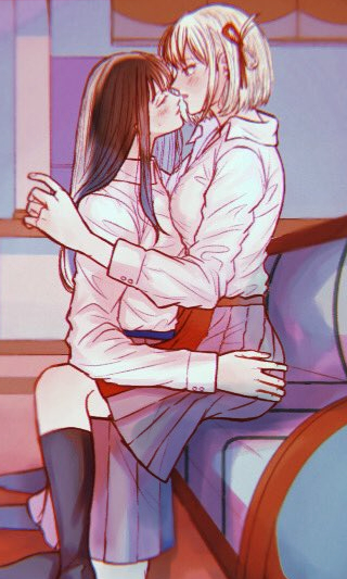 nishikigi chisato and inoue takina (lycoris recoil) drawn by kumabehaso