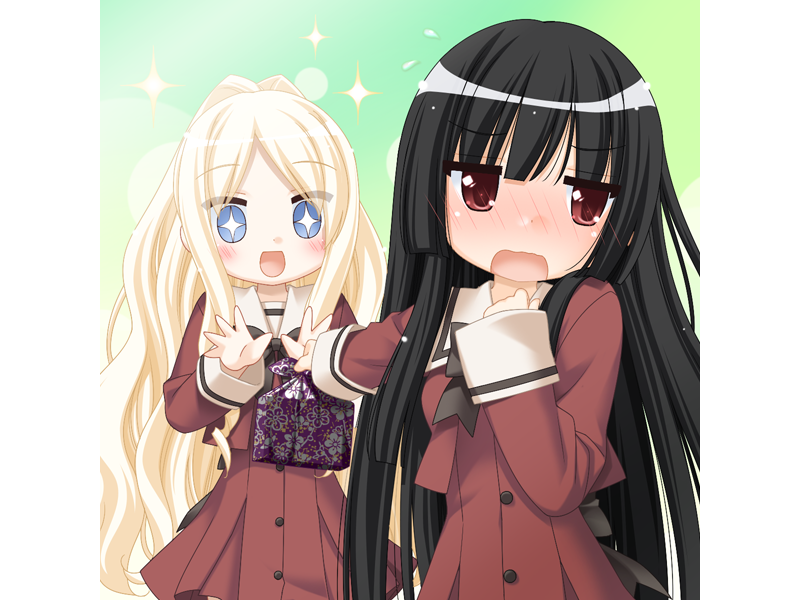 shitogi eris and kirishima shizuku (sono hanabira ni kuchizuke wo) drawn by kani_biimu