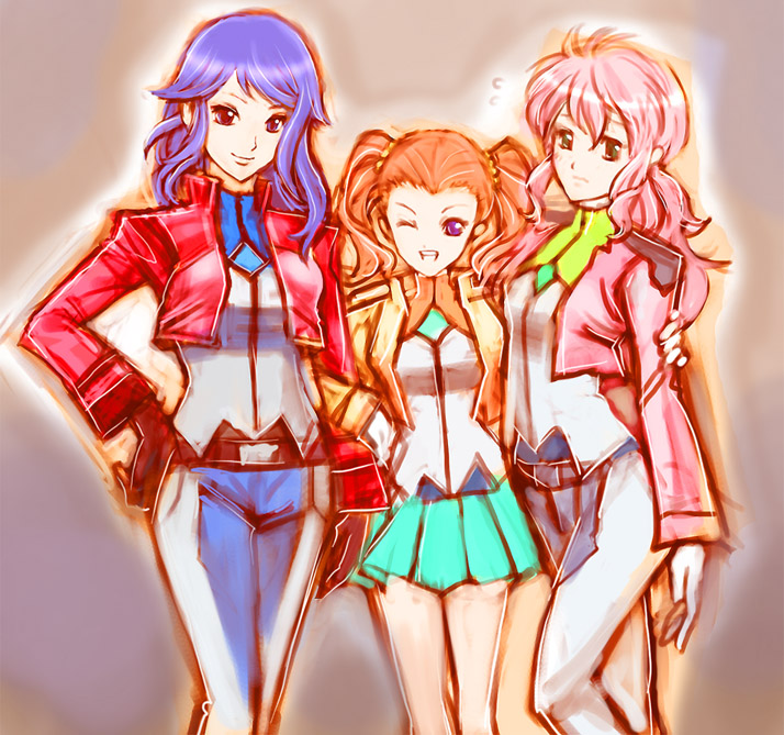feldt grace, anew returner, and mileina vashti (gundam and 1 more) drawn by j_(pixiv162592)