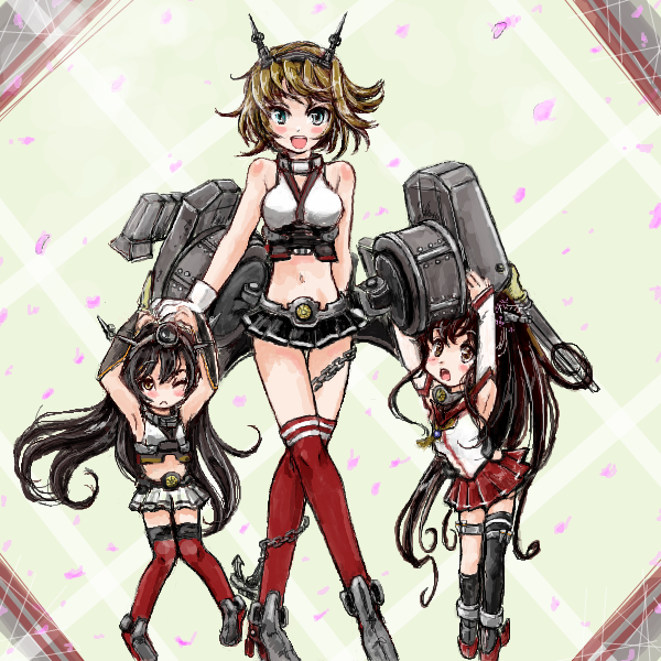 nagato, yamato, and mutsu (kantai collection) drawn by nanashii_(soregasisan)