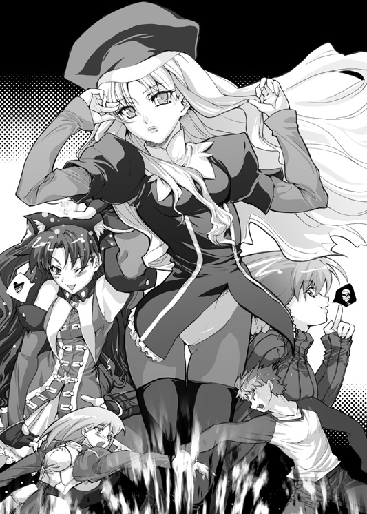 artoria pendragon, saber, tohsaka rin, emiya shirou, matou sakura, and 4 more (fate and 1 more) drawn by fuzuki_yoshihiro